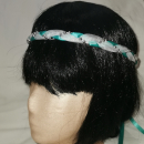 Jungfernband – organza/türkis – silber